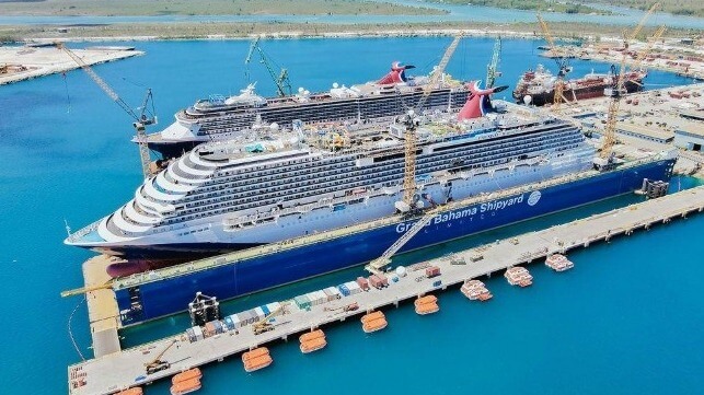 cruise ships in dry dock