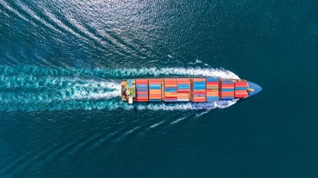 containership at sea