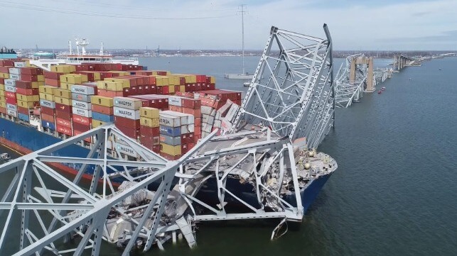 Dali containership and Baltimore bridge