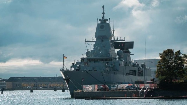Frigate Hamburg in Copenhagen's harbor (NATO Maritime Command)