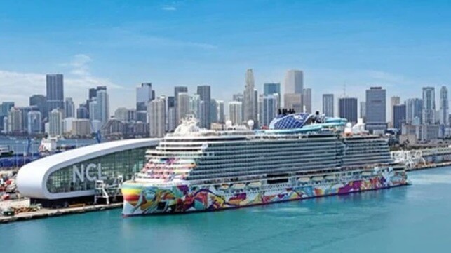 Norwegian Aqua cruise ship at NCL terminal Miami