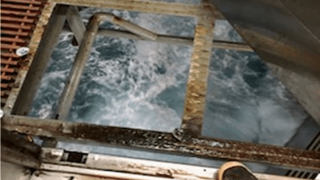An image of the missing grating where rig worker Jason Thomas is believed to have disappeared (UK HSE)