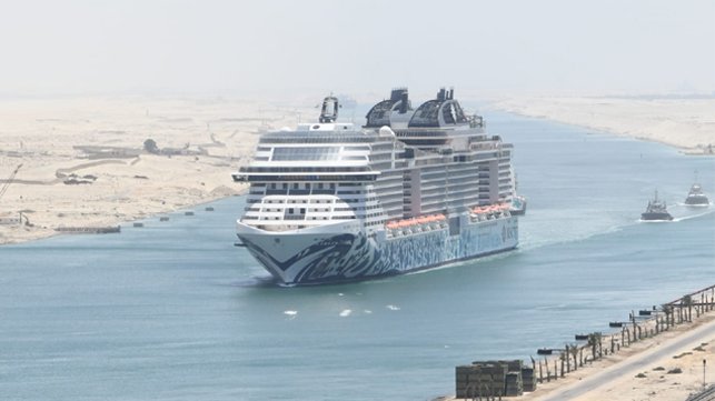 MSC cruise ship transiting the Suez Canal