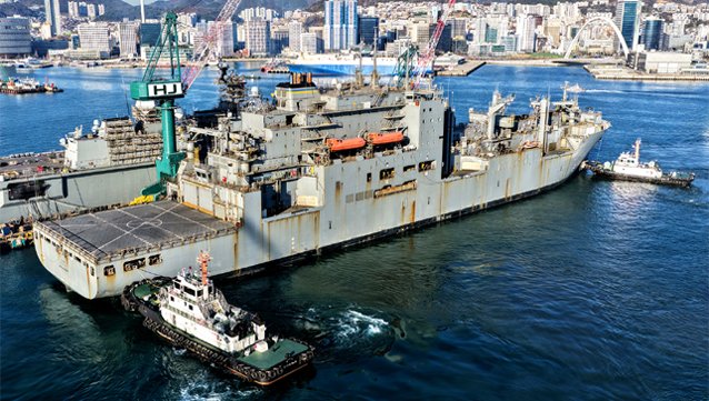 USNS Amelia Earhart arriving Korea for maintenance