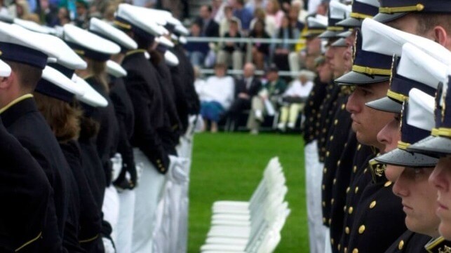Cadets at graduation at USCGA in 2003 (USCG file image)