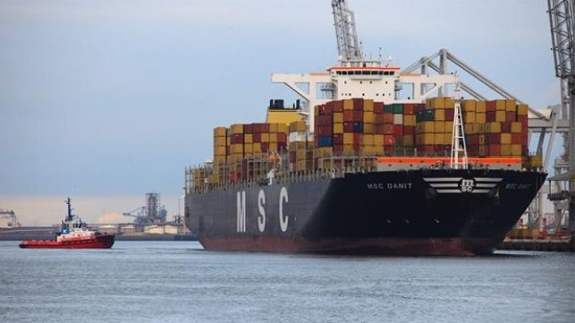 MSC containership in port