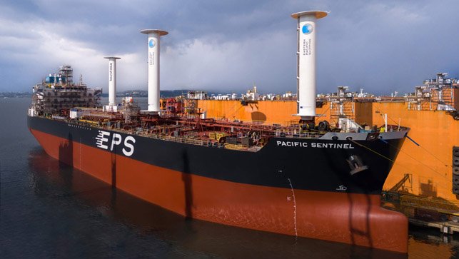 tanker with suction sails
