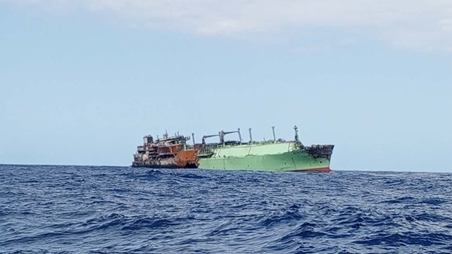drifting LNG carrier wreck