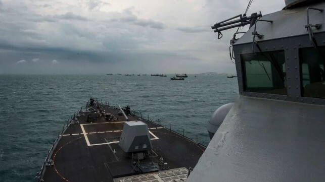 USS Sampson transits the Strait of Malacca (USN file image)